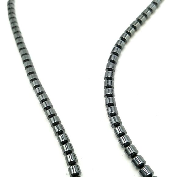 Men's/Unisex Hematite Beads & Lion's Head Pendant Necklace w/2 Cat's Eye Beads - Picture 13 of 14